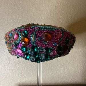 Vintage Leslie James Jeweled Crown Hat 1950s
